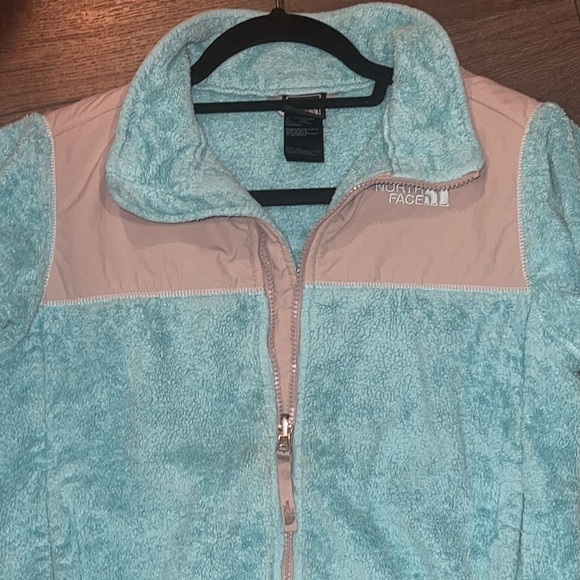 The North Face Girls Denali Zip Up Fleece Turquoise/Grey Jacket Size Large 14/16 - Picture 4 of 11